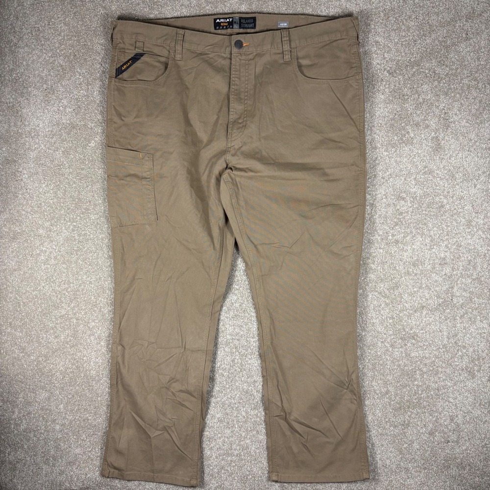 Ariat Rebar M4 Relaxed Straight Work Pants Tan 42x30 Canvas Cargo Mens